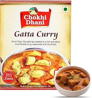 Chokhi Dhani Gatta Curry Ready-to-Eat Meal 300g | Authentic Rajasthani Homestyle Curry | Instant Heat & Eat | Microwavable Indian Food | Pack of 1