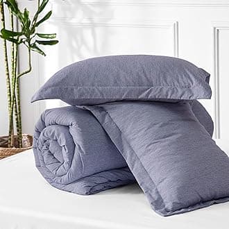 Bedsure Full Comforter Set - Denim Grey Full Size Comforter, Soft Bedding for All Seasons, Cationic Dyed Bedding Set, 3 Pieces, 1 Comforter (82"x86") and 2 Pillow Shams (20"x26"+2")