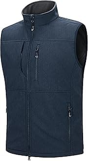 - Men's Lightweight Softshell Vest Outerwear Zip Up Fleece Lined Windproof Sleeveless Jacket for Golf Running Hiking