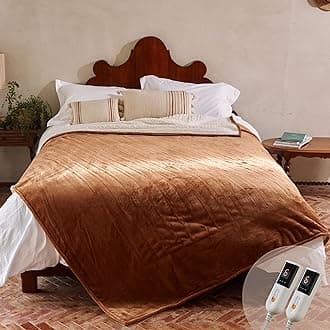 GOTCOZY Heated Blanket King Size - Electric Blanket with Dual Controller, 6 Heating Levels & 10 Hour Auto Off, ETL Certified (100x90 Inch Biscuit)