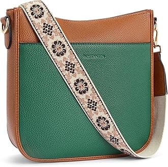 BOSTANTENCrossbody Bags for Women Trendy Vegan Leather Hobo Purses Shoulder Handbags With Wide Shoulder Strap