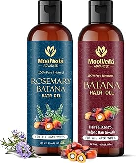 Pure Batana & Rosemary Batana Oil Special Combo for Hair Growth By Dr Sebi Sourced From Honduras | Promotes Thicker, Shiny, Stronger & Healthy Hair | Hair Fall Control (Each 100 ml)