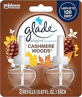 Glade PlugIns Scented Oil Air Freshener Refill, Cashmere Woods , 1.34 Fl Oz