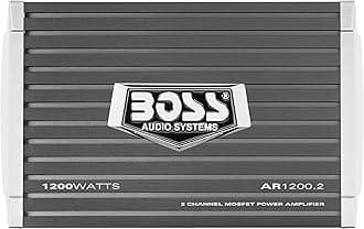 BOSS Audio Systems AR1200.2 2 Channel Car Amplifier - 1200 Watts, Full Range, Class AB, 2-4 Ohm Stable, Mosfet Power Supply, Bridgeable, Black, 1200 WATTS
