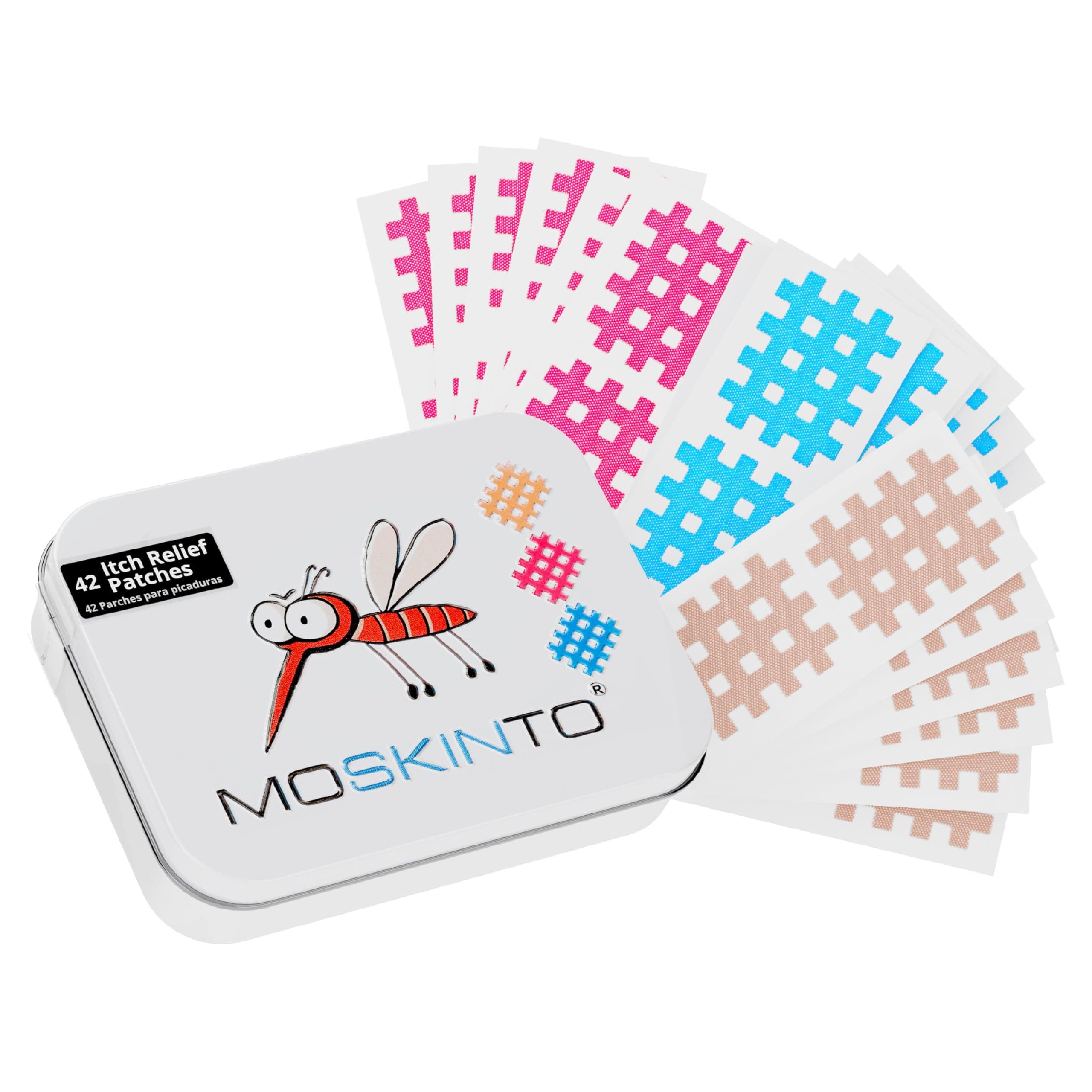 Moskinto The Original Mosquito Itch Relief Patches for Kids & Adults, Bug Bite Patches Soothe Swelling & Itching, Anti Itch Bug Bite Relief, Suction Tool Alternative, Family Pack, 42 Count