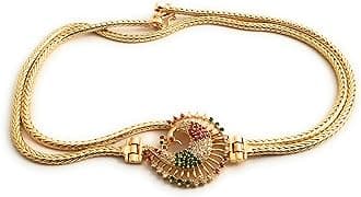 One Gram Micro Gold Plated Peacock Mugappu Chain for Women and Girls By Indian Collectible