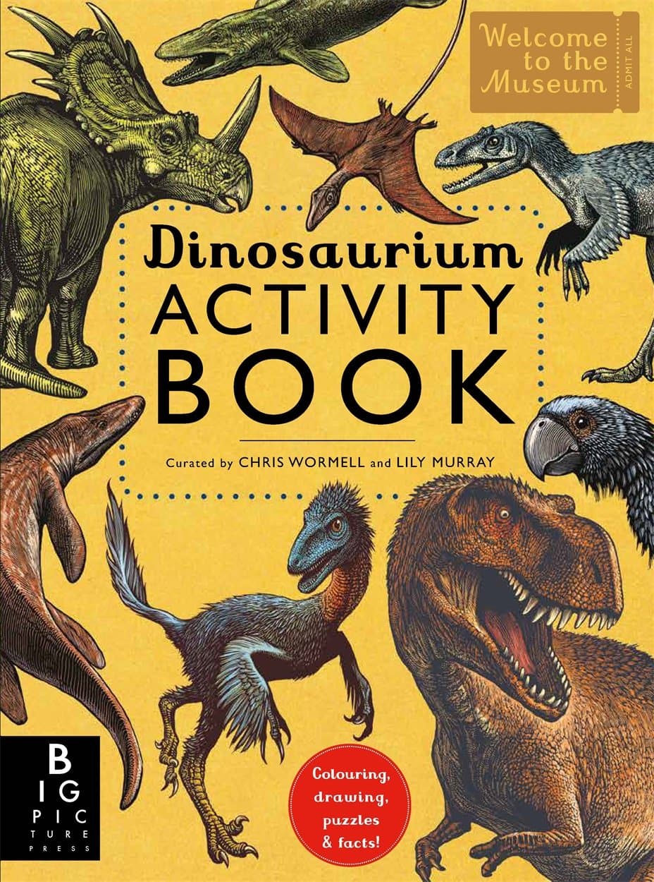 Dinosaurium Activity Book Paperback – April 19, 2018