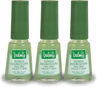 ValmyLemon and Garlic Quimica Endurecedora - Nail Hardener and Whitening Polish Treatment - Pack of 3