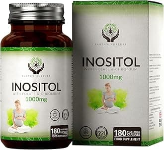 EN Myo-Inositol Chromium & Folate Blend | 1000mg Myo Inositol Per Serving | 180 Vegan Myoinositol Capsules | Inositol Supplement | Vitamins for Women | Non GMO & Allergen Free | Made in UK