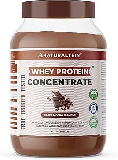 Natural Whey Protein Concentrate Caffè Mocha – 1 kg | 21 g Protein per Serving | Naturally Flavoured, Non-GMO & Soy-Free | No Artificial Sweeteners | Smooth Taste & Easy Mixability
