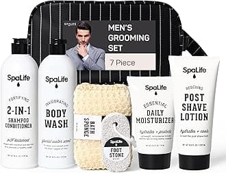 SpaLife 7-Piece All Natural Bath and Body Men Grooming Gift Set