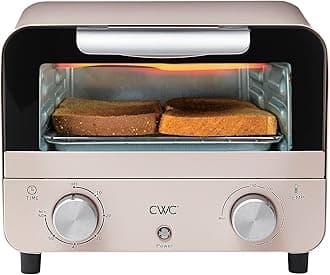 COOK WITH COLOR Mini Toaster Oven: 600W Power, Precision Timer, Auto Shutoff, and Culinary Delights Up To 450 Degrees, Pink
