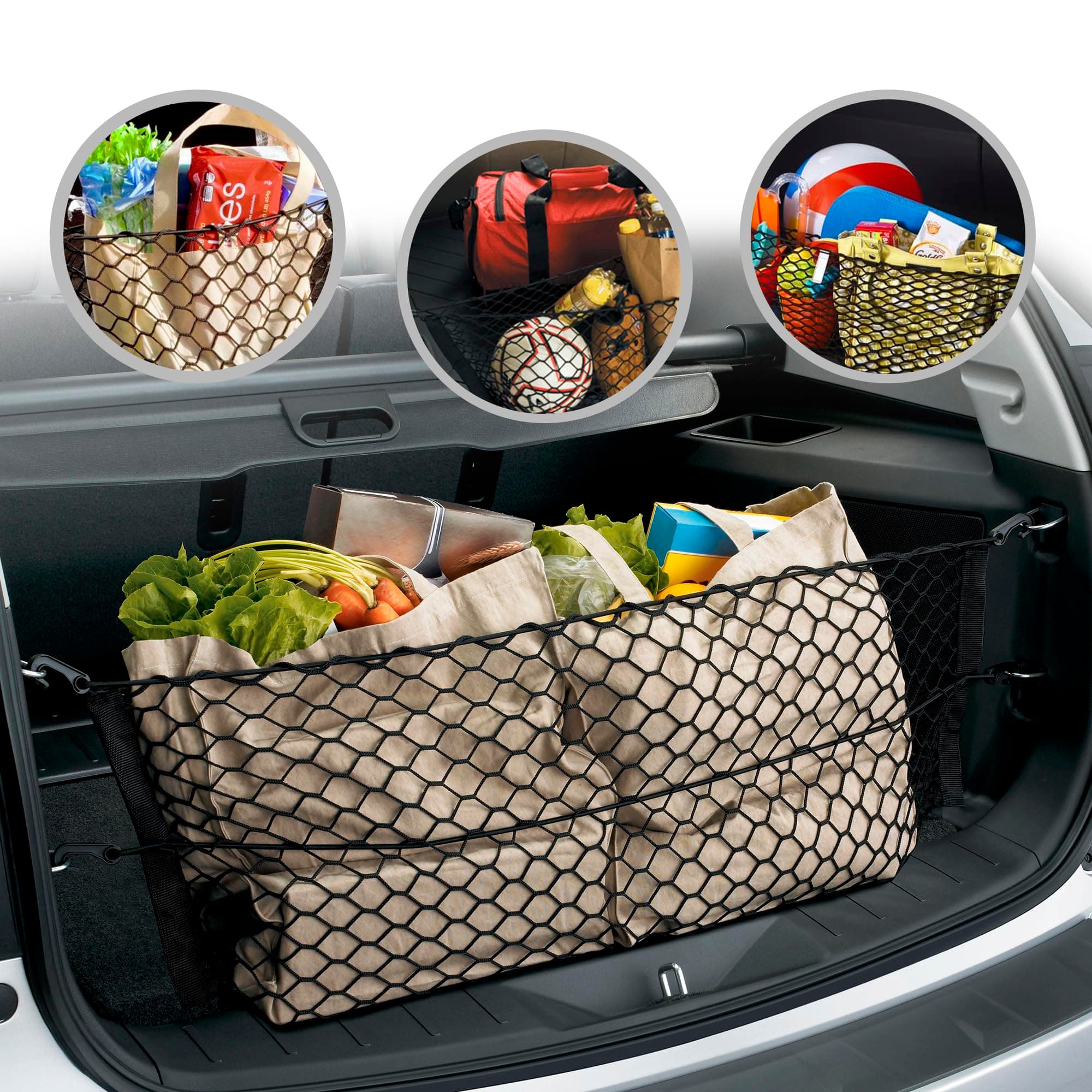 Envelope Style Trunk Mesh Cargo Net for Chevy Equinox Accessories 2010-2025 - Premium Trunk Organizers and Storage - Cargo Net for Pickup Truck Bed
