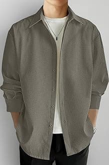 Leriya Fashion Men's Formal Button Down Shirt – Slim Fit Shirt's for Men | Textured Long Sleeve Polycotton| Business & Meeting Ready (Available in Plus Size)