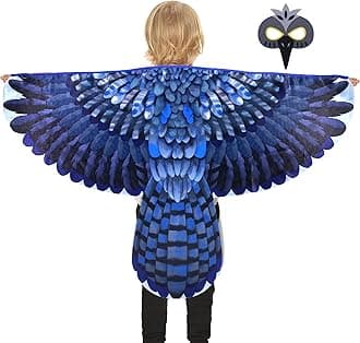 Bird-Wings-Owl-Costume for Kids with Mask, Dress Up Clothes for Boys Girls Eagle Role Play Hallowen Party