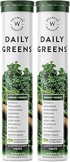 - Daily Greens | Wholefood Multivitamins with Vitamin C, Zinc, B6 for Immunity & Detox with Organic Certified Plant Superfoods & Antioxidants (15 Effervescent Tablets) Pack of 2