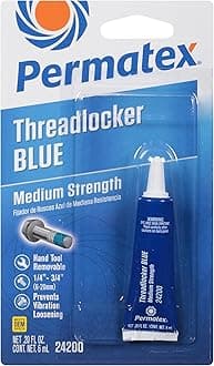 Permatex 24200 Medium Strength Threadlocker, Ideal for Nut and bolt applications, Proetcts threads from corrosion, All purpose, Prevents loosening, Blue, 1 x 6 ml