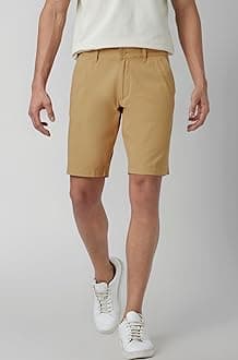 - Men's Element Chino Shorts | Solid Straight Fit | 100% Cotton with Dual Pockets & Plus Sizes
