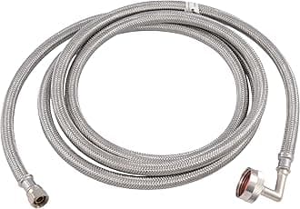 8 foot Dishwasher Supply Line, 3/8 Inch Compression x 3/4 Inch FHT Elbow, Braided Stainless Steel Dishwasher Connectors, 41013