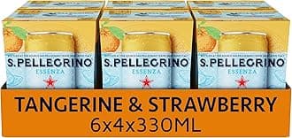 San PellegrinoEssenza Sparkling Water Tangerine & Strawberry Lightly Flavoured 24x330ml