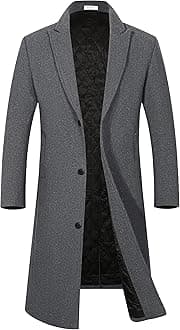 Men's Luxury Full Length Trench Coat Long Wool Overcoat Winter Windbreaker