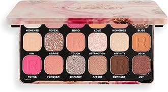 Revolution Beauty, Forever Flawless Eyeshadow Palette, 18 Pigmented Shades, Neutral & Pink Pressed Powder Mattes, Shimmers, Glitters, Affinity