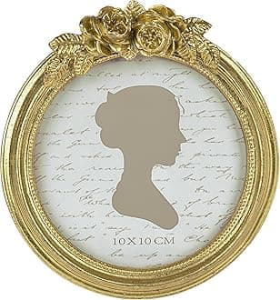 Sunlit Vintage Picture Frame 4x4 Inch, Luxury Antique Photo Frames with Glass Front, Luxury Photo Display, Tabletop Wall Hanging, Gift Ideas, Golden Rose