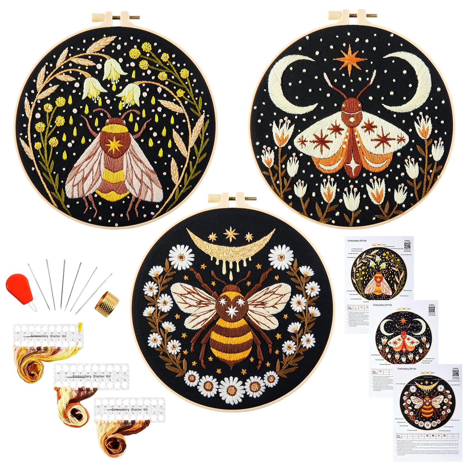 Moth Embroidery kit for beginners adults