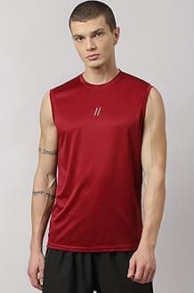 ATICX Men's Polyester Sports Sleeveless T Shirt - Gym Vest, Workout Sando, Training Tank Top, Cut Sleeves Quick Dry Tee for Running, Swimming, Badminton, Fitness & Sports