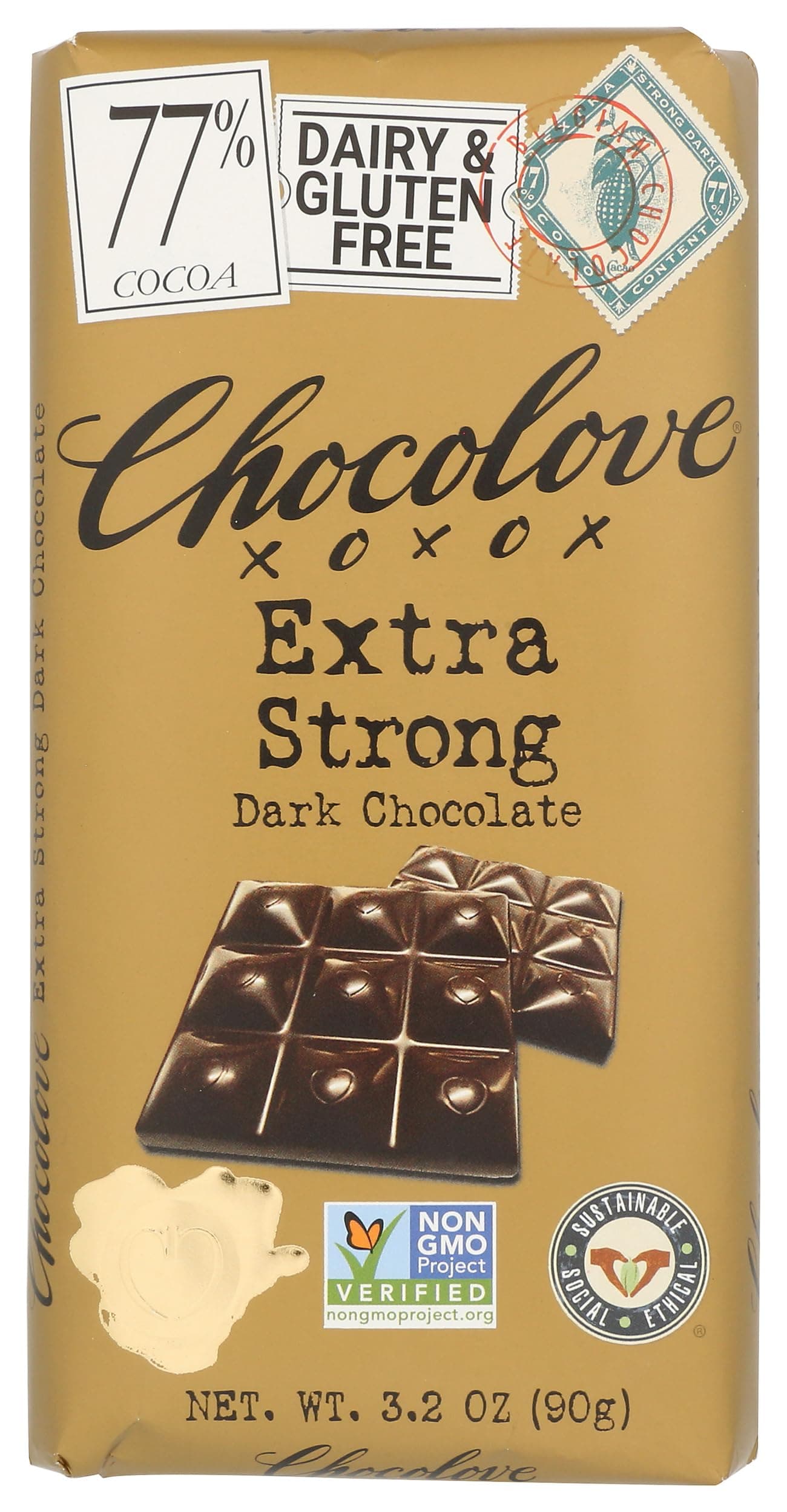 Extra Strong Dark Chocolate Bar - 3.2 oz.
