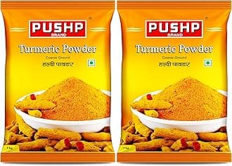 Pushp Brand Turmeric Powder Pouch (1kg Pack) (Pack of 2)