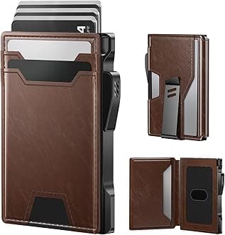 typecase Pop Up Wallet: Slim Wallet with Money Clip, Rfid-blocking, Minimalist, Small, Thin, Compact Card Case, Magnetic Bifold, Front Pocket Wallet, 9-13 Card Capacity, Mens Wallet - Oil Wax Brown