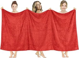 American Soft Linen 100% Cotton 600 GSM Turkish 40x80 Oversized Bath Towel Sheet, Extra Large Adult Towels for Bathroom, Red Bath Sheet
