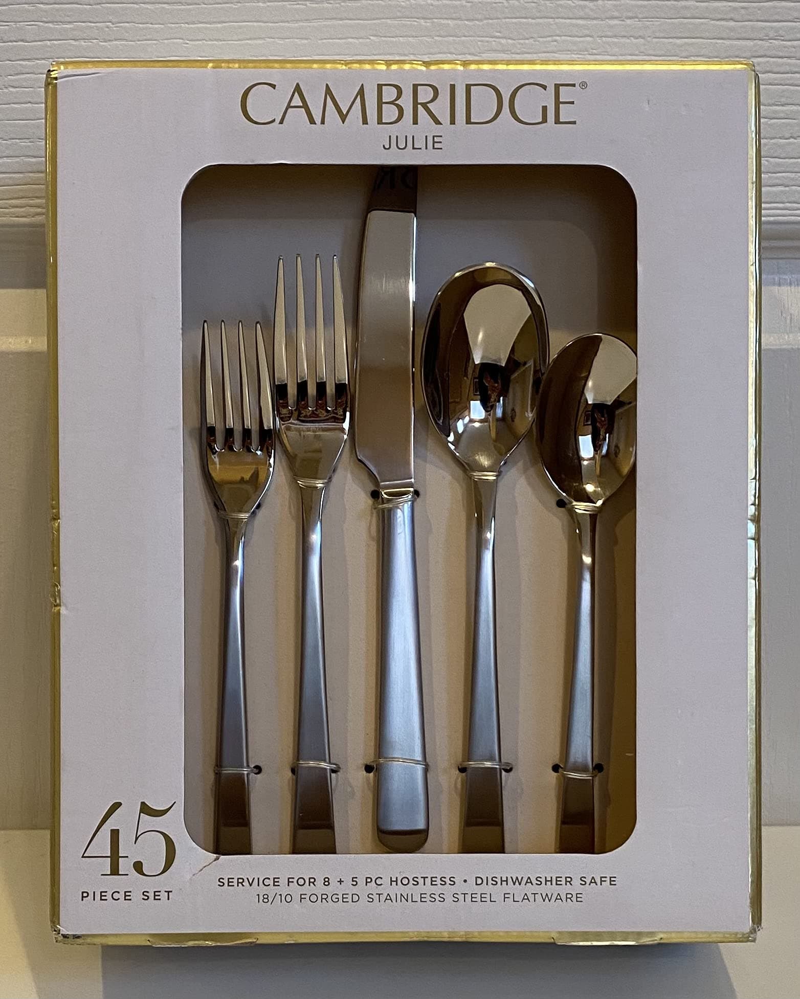 Cambridge Silversmiths Julie Satin 45-Piece Flatware Set