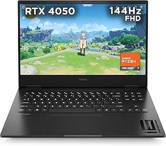 HP Omen Gaming Laptop 16-xd0001sa | AMD Ryzen 7-7840HS Processor | 16GB RAM | 512 GB SSD | NVIDIA GeForce RTX 4050 Laptop GPU | 16 inch FHD 16:9 Display | 144Hz | Microsoft Windows 11 | Black