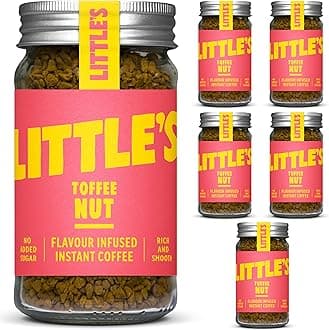 Little's Toffee Nut Flavoured Instant Coffee, 6 Pack (50g x 6) - Rich & Smooth Coffee, Infused With Toffee Flavour - Vegan Friendly, Low Calories, No Added Sugar