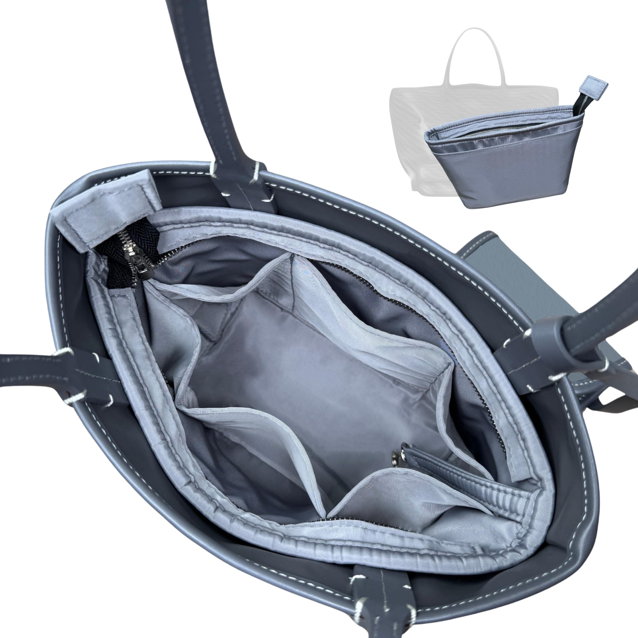 Divitize Luxe Waterproof Nylon Organizer compatible with Mini Anjou Bag Insert — Perfect Fit, 24+ Colors, Premium Quality, Extra Storage & Support (For Mini Anjou, Violet)