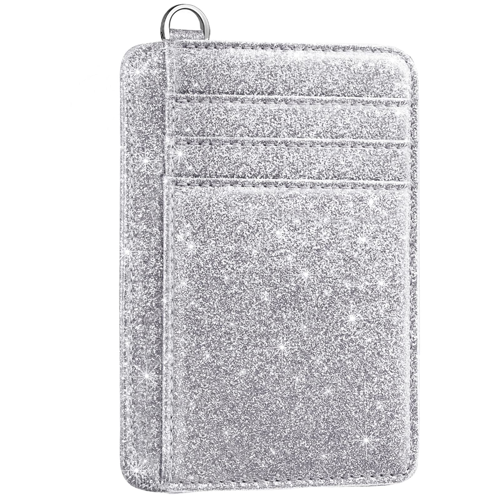 Slim Front Pocket Wallet RFID ID Card Holder Cute Small Wallet with Keychian for Women