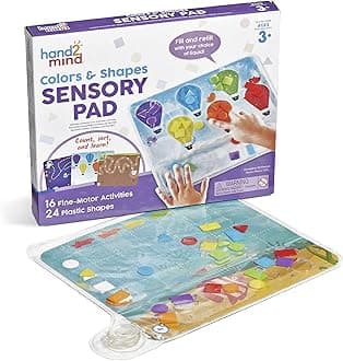 Learning Resources Colours & Shapes Sensory Pad, Reusable Sensory Bag for Kids, Fine Motor Skills Toy, 16 Fine Motor Activities, 24 Plastic Shapes, Ages 3+, Multicolou