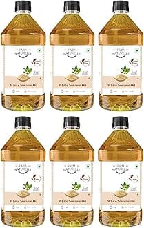 Farm Naturelle-Virgin Cold pressed White Sesame Gingelly Til Cooking Oil Pack Of 6(1LTR)