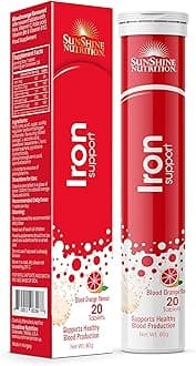 Sunshine Nutrition Iron Blood Orange Efferevescent 20 Tablets