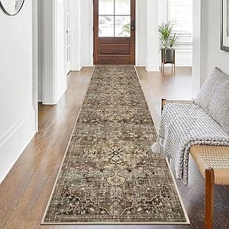 Pauwer Boho Hallway Runner Rug 2x10 Washable Entryway Area Rugs Non Slip Farmhouse Vintage Floor Mat Carpet Runner for Hallways Laundry Room Kitchen Bathroom Bedroom