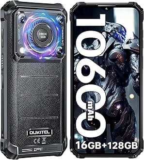 WP36 Rugged Phone Unlocked 2024-10600mAh Rugged Smartphone, 16GB+128GB Cell Phones, 6.52" Display, 128dB Loud Speaker, 13MP Camera 4G Dual SIM Android 13 Waterproof Phone, NFC/OTG/GPS/T-Mobile