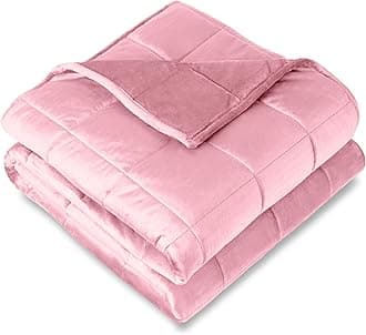 Bare Home Weighted Blanket Twin or Full Size 10lb (40" x 60") for Adults - Minky Fleece - Premium Heavy Blanket Nontoxic Glass Beads (Light Pink, 40"x60")