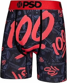 PSD | Pack of 3 BENS AND BONES | Men’s Underwear in Red, Blue and Black | Men’s Boxers with Elastic Waistband and Comfortable Stretch Fabric | 7 Inches