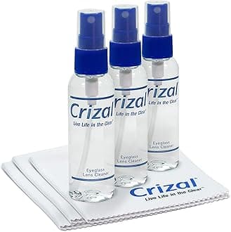 Crizal Eyeglass Lens Cleaner Kit, 1 Doctor Recommended for Anti Reflective Lenses and Coating, 2oz Crizal Spray w/Crizal Microfiber Cloth, 3pk