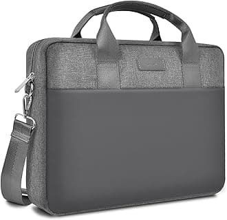 WIWU 15.6 16 Inch Laptop Bag for Men Women, Water-Resistant Laptop Case with Shoulder Strap Messenger Work Bag for Business Compatible with MacBook Air Pro/Dell XPS/HP Envy/Microsoft Surface(Grey)