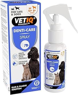 VETIQ Denti-Care Dental Spray for Dogs & Cats – No Brushing Required, Helps Reduce Oral Bacteria, Supports Gum Health, Freshens Breath with Pomegranate & Peppermint – 100ml