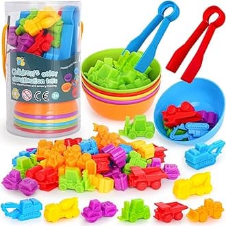 Counting Transportation Color Sorting Toys for Toddlers,Montessori STEM Sensory Preschool Toddler Educational Activities Learning Fine Motor Sorting Matching Games for Kids Boys Girls Ages 3+