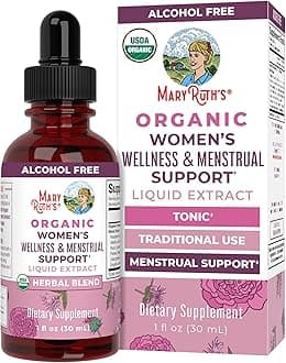 MaryRuth Organics Herbal Supplement Drop, Support Menstruating Bodies and Relaxation, Pack of 1, USDA Raspberry, Stinging Nettle Leaf, Eleuthero Root, Chaste Tree Berry, Vegan, 1 Fluid Ounces